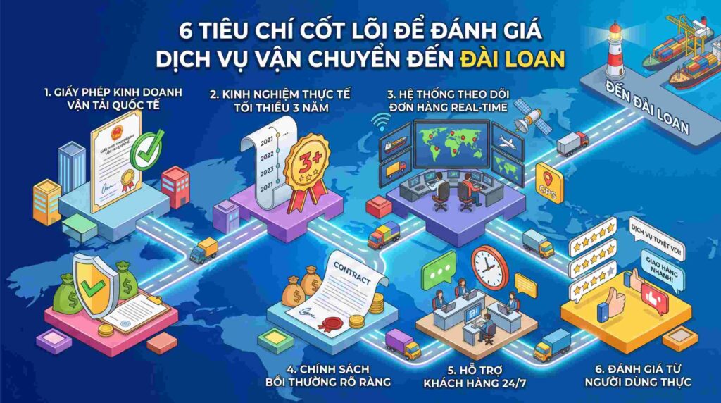 6 Tiêu Chí Cốt Lõi Để Đánh Giá Độ Uy Tín Của Một Đơn Vị Vận Chuyển Hàng Đi Đài Loan