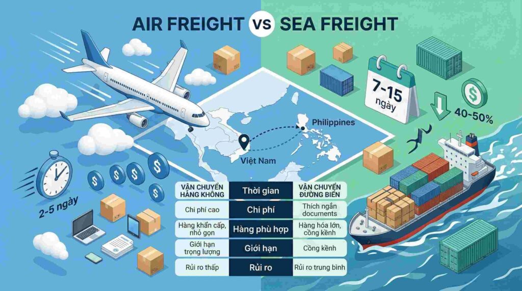 Hai Phương Thức Vận Chuyển Chính Đi Philippines