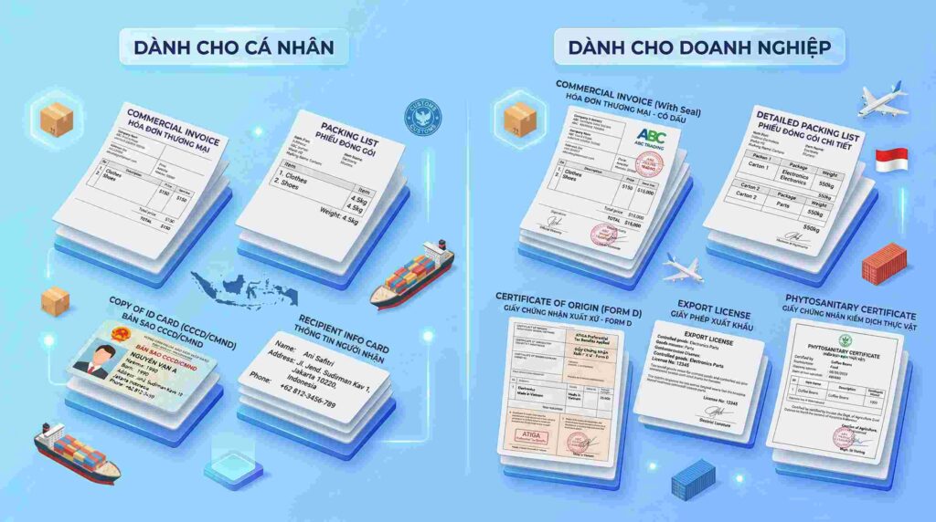 Những Giấy Tờ Cần Chuẩn Bị Khi Gửi Hàng Đi Indonesia