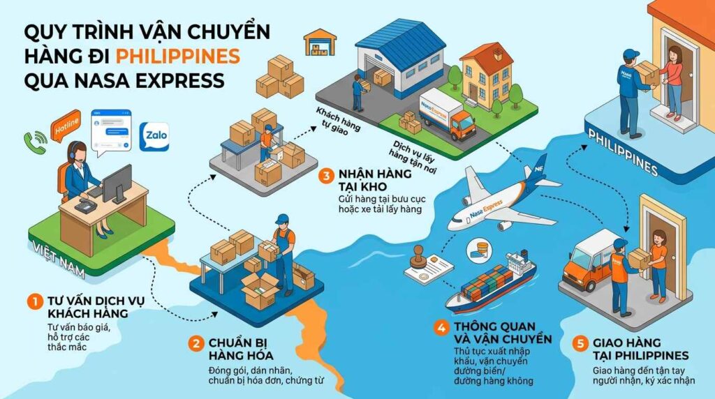 Quy Trình Gửi Hàng Đi Philippines Tại Nasa Express