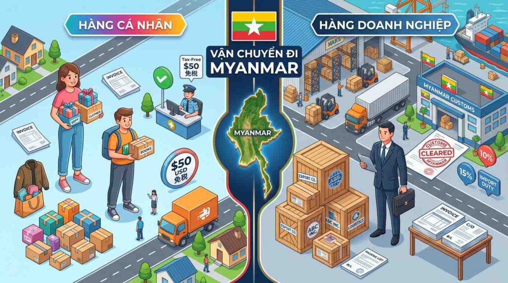 So Sánh Gửi Hàng Đi Myanmar Cá Nhân Khác Gì So Với Doanh Nghiệp