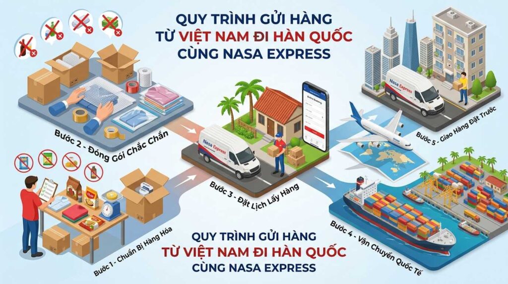 Hướng Dẫn Quy Trình Gửi Hàng Đi Hàn Quốc Từ A–Z