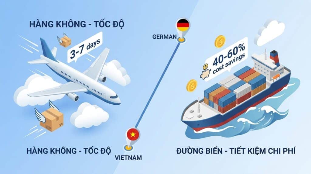 Gửi hàng đi Đức bằng phương thức nào