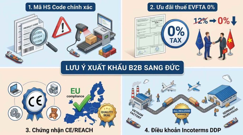 Gửi hàng thương mại B2B từ Việt Nam sang Đức cần lưu ý gì