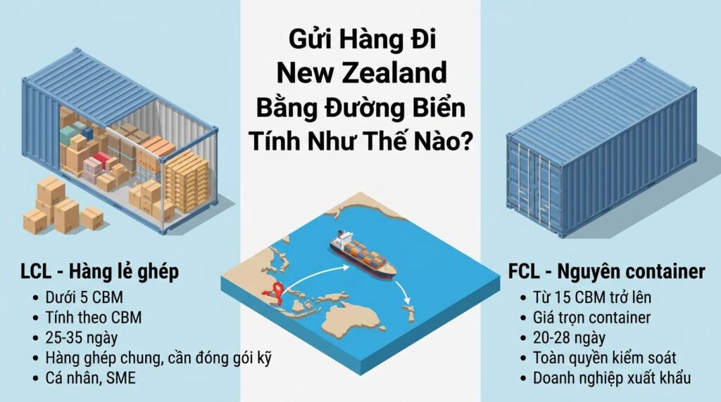 Gửi Hàng Đi New Zealand Bằng Đường Biển Tính Như Thế Nào