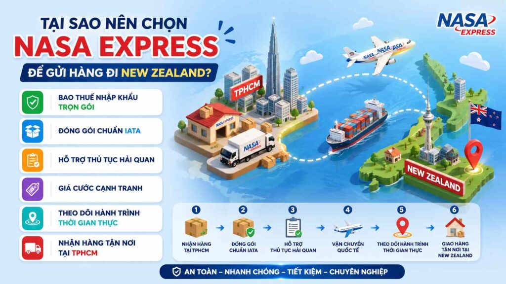 Lý Do Chọn Nasa Express Gửi Hàng Đi New Zealand