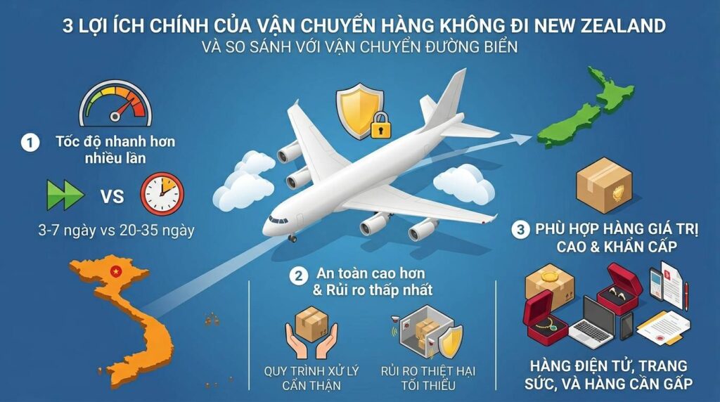 Những Ưu Điểm Gửi Hàng Đi New Zealand Bằng Đường Hàng Không