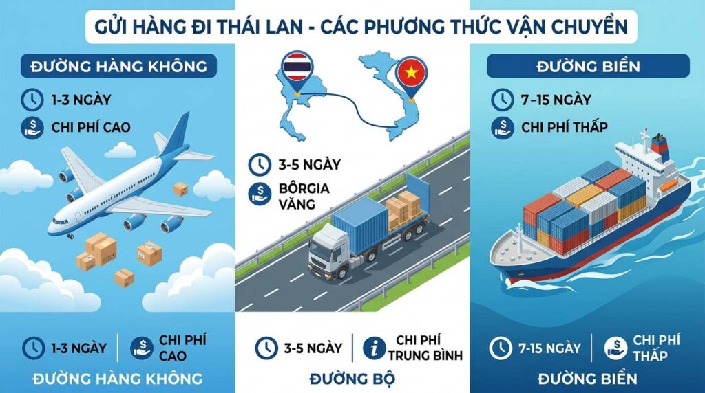 Ba Phương Thức Chính Vận Chuyển Hàng Đi Thái Lan