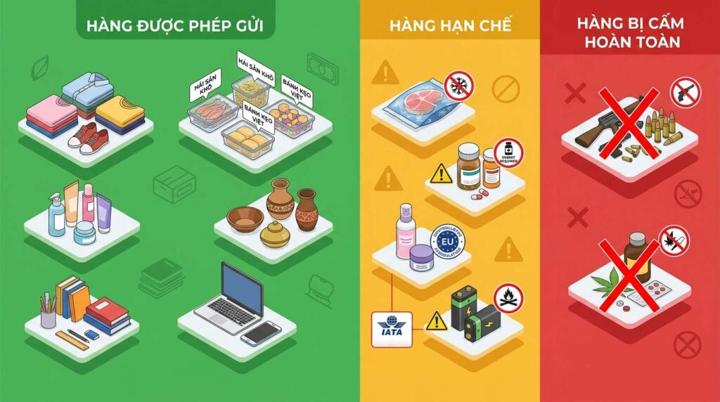 Hàng Được Phép Và Không Được Phép Vận Chuyển Đi Bỉ