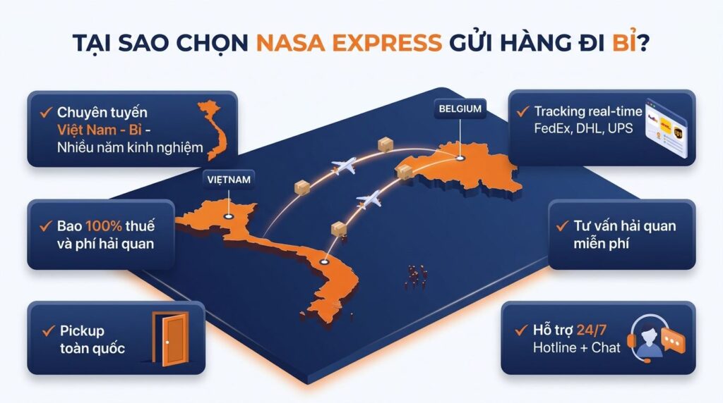 Lý Do Nên Chọn Nasa Express Gửi Hàng Đi Bỉ