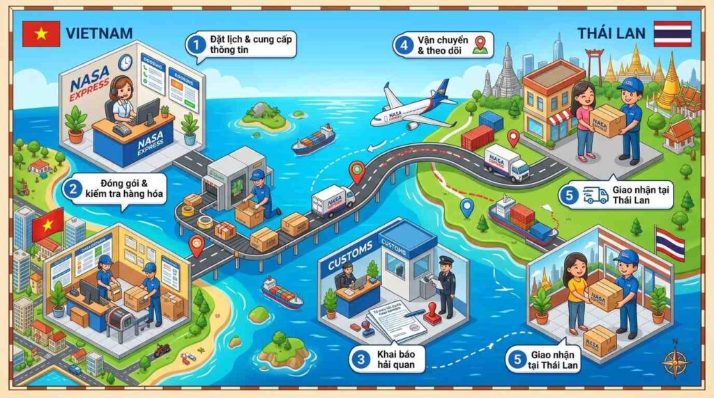 Quy Trình Gửi Hàng Đi Thái Lan Tại Nasa Express
