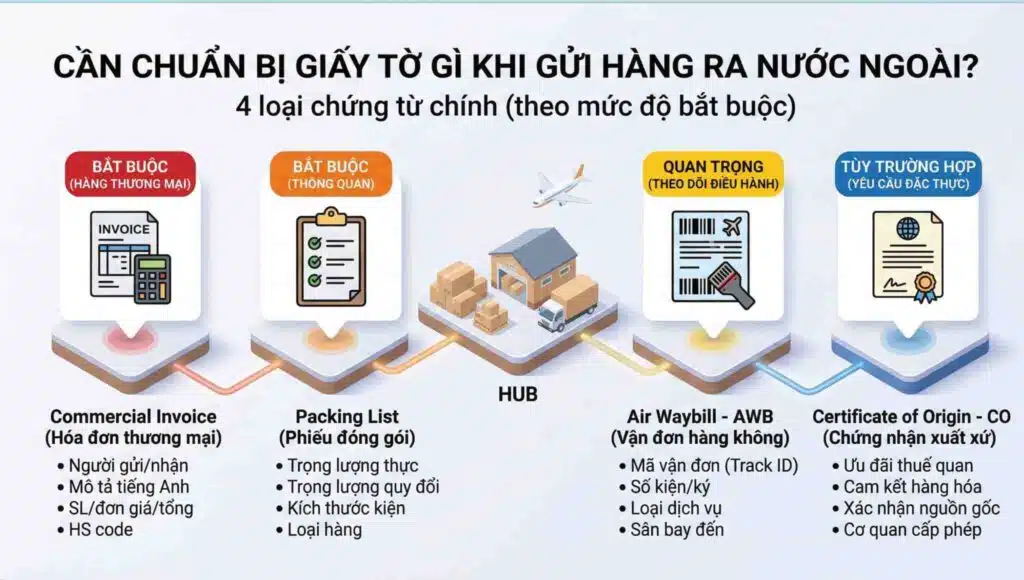 Những Giấy Tờ Cần Chuẩn Bị Khi Gửi Hàng Ra Nước Ngoài