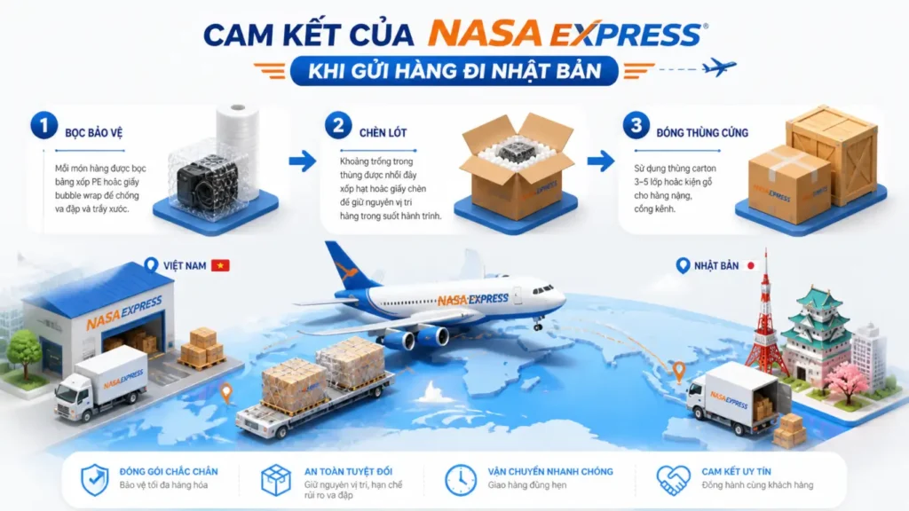Cam kết của Nasa Express khi gửi hàng đi Nhật Bản