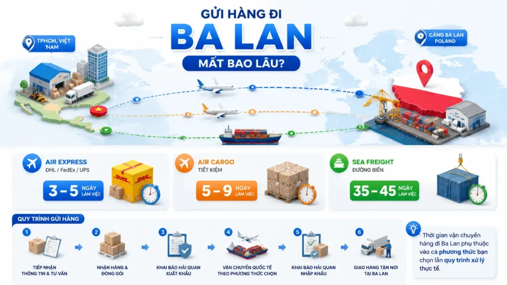 Gửi hàng đi Ba Lan mất bao lâu?