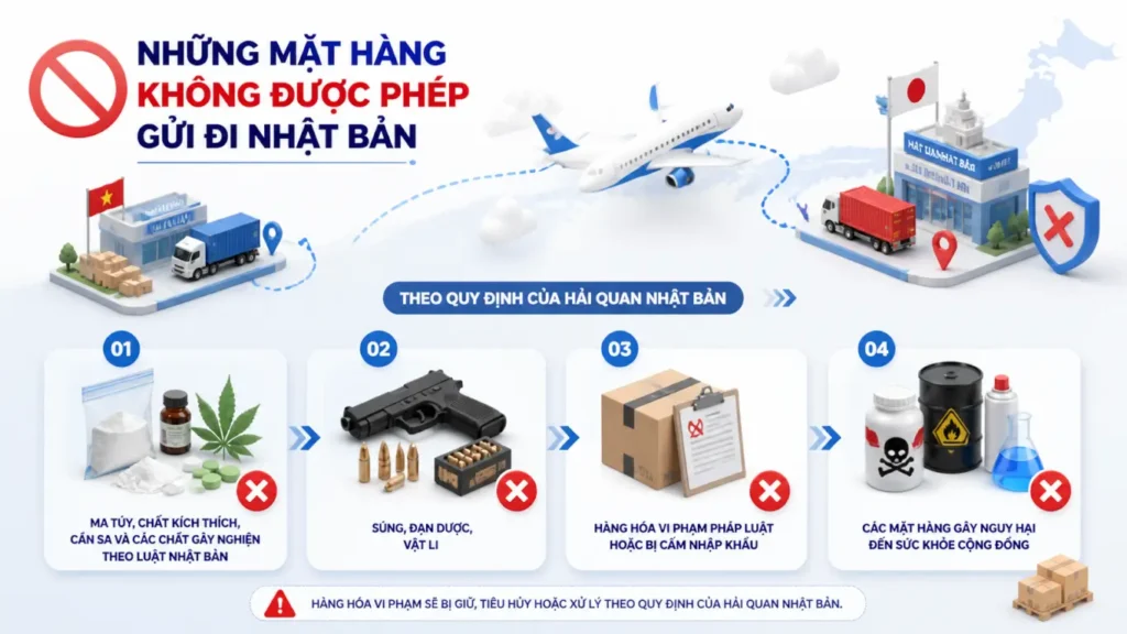 Những mặt hàng không được phép gửi đi Nhật Bản