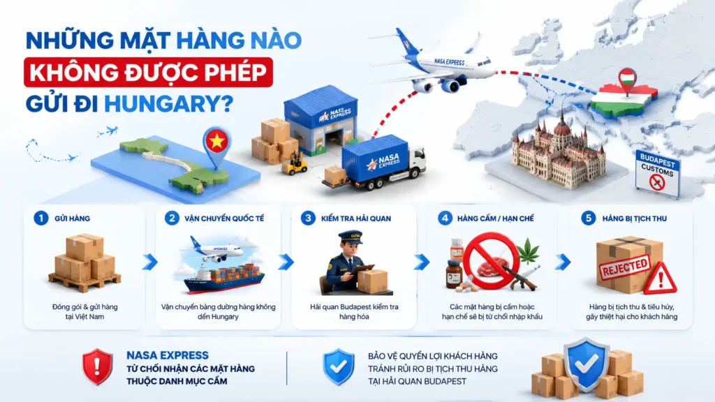 Những mặt hàng nào không được phép gửi đi Hungary?