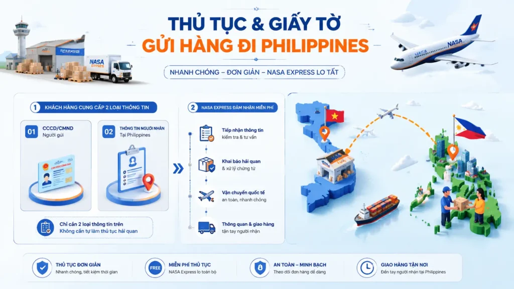 Những thủ tục và giấy tờ khi gửi hàng đi Philippines cần những gì?