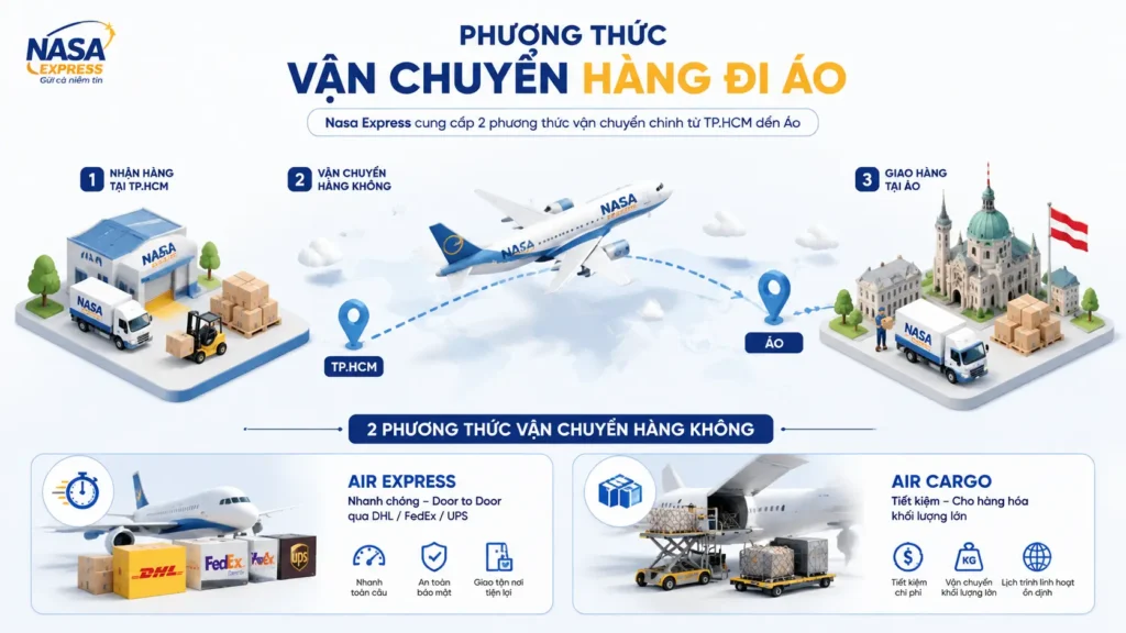 Phương thức vận chuyển hàng đi Áo như thế nào?