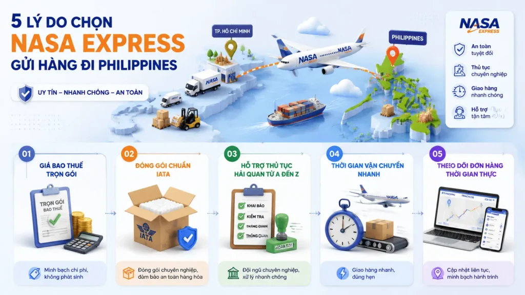 Tại sao nên chọn Nasa Express để gửi hàng đi Philippines?