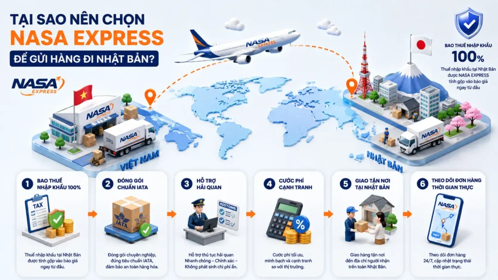 Tại sao nên chọn Nasa Express để gửi hàng đi Nhật Bản?