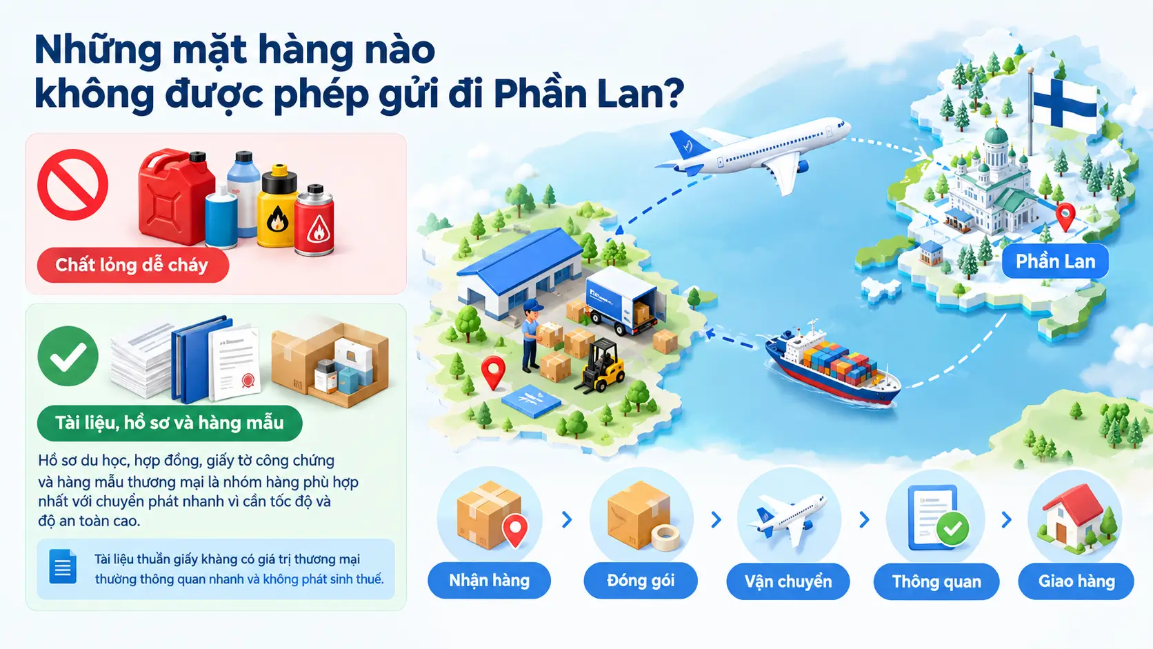 Những mặt hàng nào không được phép gửi đi Phần Lan?
