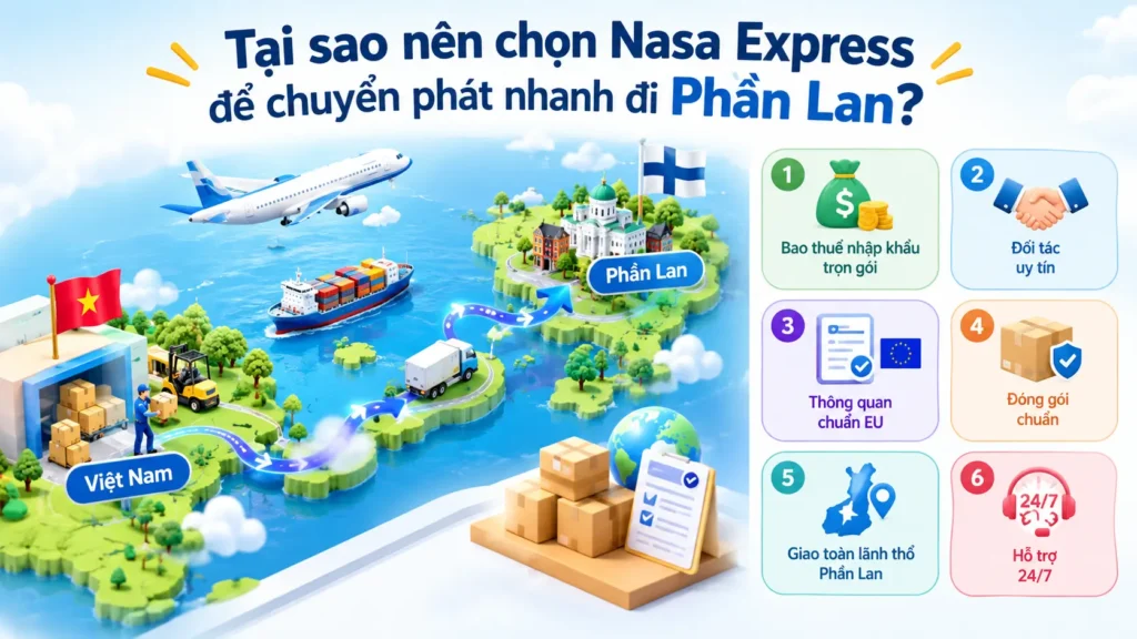 Tại sao nên chọn Nasa Express để chuyển phát nhanh đi Phần Lan?